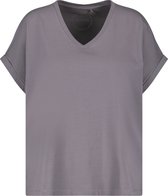 SAMOON Dames Basic shirt met V-hals GOTS