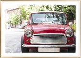 Poster Met Metaal Gouden Lijst - Rode Auto Poster