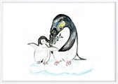 Poster Met Witte Lijst - Leuke Pinguins Poster