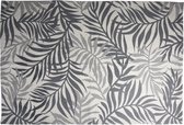 Vloerkleed Plantenprint - 180 x 120 cm - Grijs