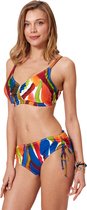 No Gossip Bustier Bikiniset Plus Size Kleurrijk patroon met borstkussen MULTICOLOR 44