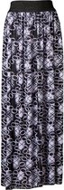 Dames plooirok design print 07 lang brede band  - zwart/wit | Maat One size, XS-XL