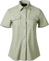 Borstzakken dames blouse korte mouwen travelstof  pastel groen | Maat 2XL