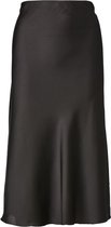 Dames midi rok in satijn look - zwart | Maat Onze size, S-M