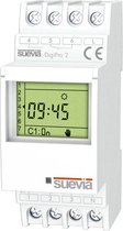 Suevia DigiPro 2 Schakelklok voor DIN-rails 2x wisselcontact 16 A 250 V/AC Dagprogramma, Weekprogramma, Vakantieprogram