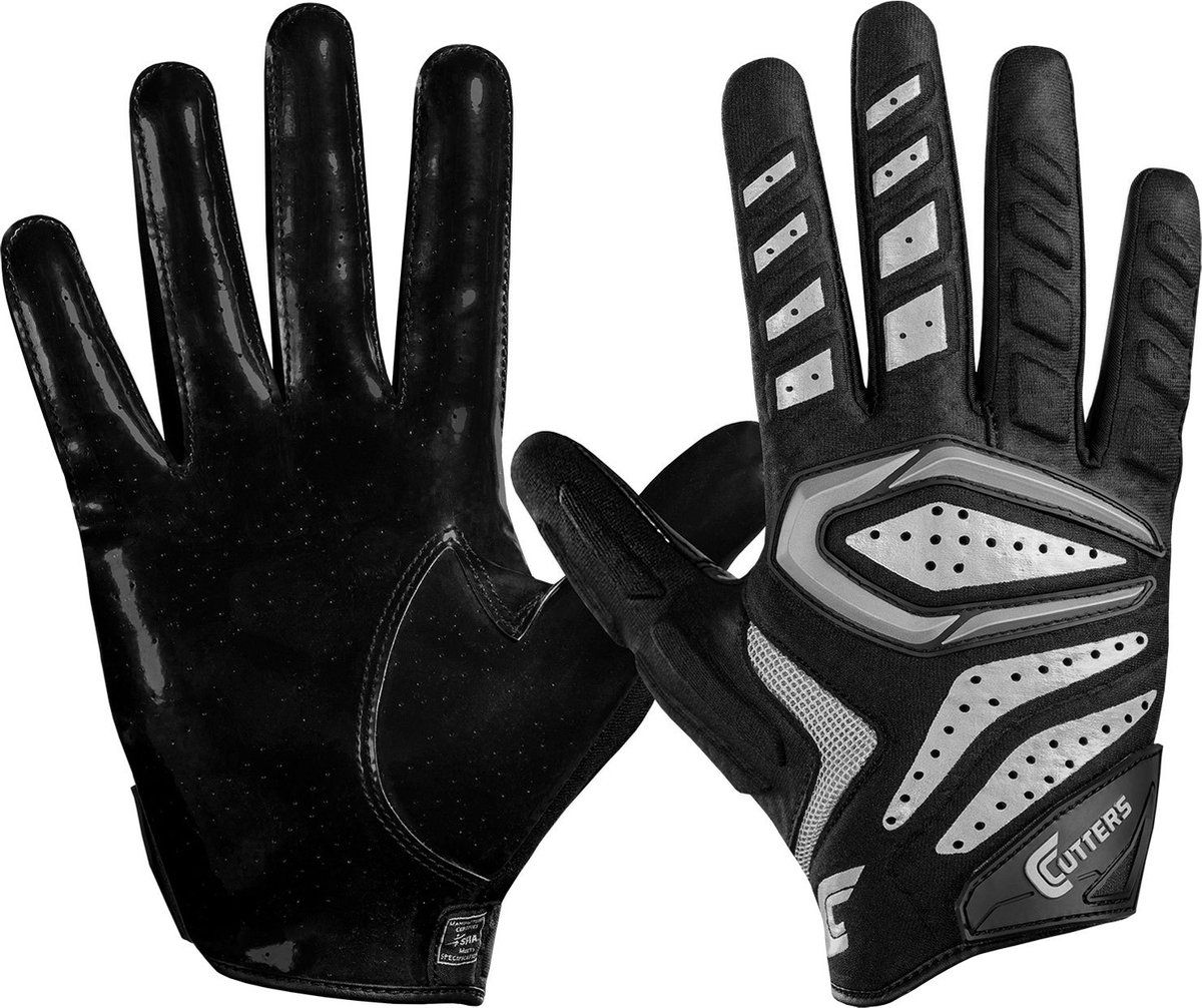 Cutters | American Football | S651 Receiver Handschoenen | Jeugd | Zwart | Medium