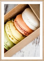 Poster Met Eiken Lijst - Macarons Poster