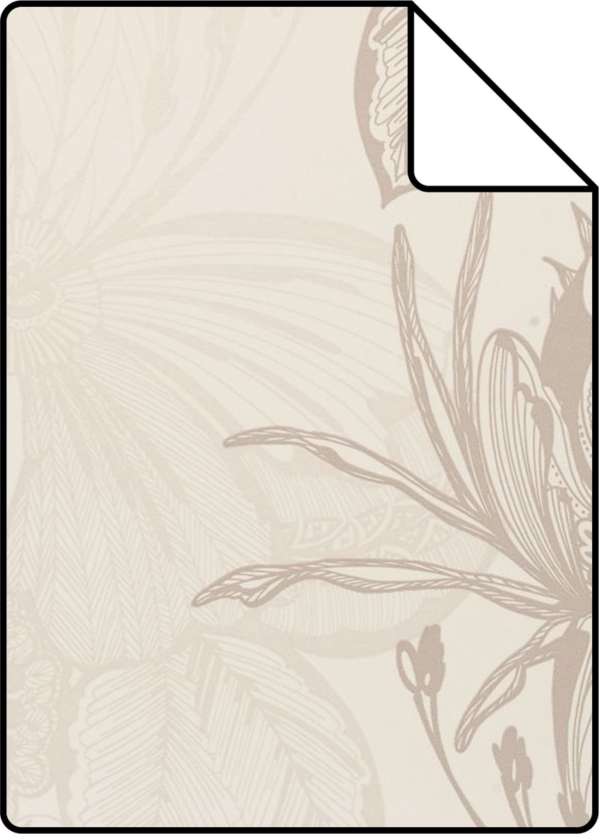 Proefstaal Origin Wallcoverings behang bloemen beige - 26.5 x 21 cm - 307134-S