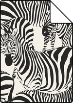 Proefstaal Origin Wallcoverings behang zebra's zwart en wit - 347453 - 26,5 x 21 cm