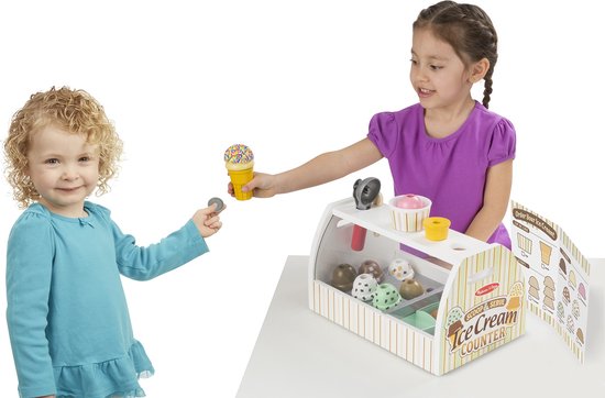 Thumbnail van een extra afbeelding van het spel Melissa & Doug Houten ijscorner Scheppen en serveren - Fantasiespel - Speelgoedeten - Houten Speelgoed - Montessori Speelgoed - Speel Eten ijs speelgoed - 3+ - Cadeau voor jongens en meisjes