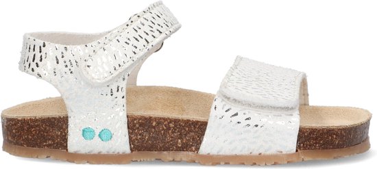 BunniesJR 222418-591 Meisjes Sandalen - Wit/Zilver/Print - Imitatieleer - Klittenband