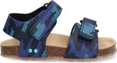 BunniesJR Bas Beach Jongens Sandalen - Blauw/Print - Imitatieleer - Klittenband