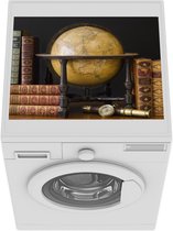 Wasmachine beschermer mat - Ouderwetse wereldbol - Breedte 55 cm x hoogte 45 cm