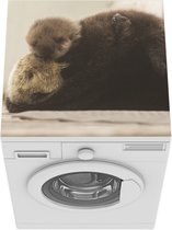 Wasmachine beschermer mat - Otter met jong - Breedte 60 cm x hoogte 60 cm