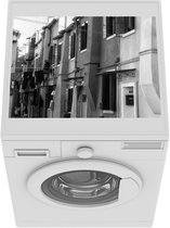 Wasmachine beschermer mat - Italië - Huis - Zwart - Wit - Breedte 55 cm x hoogte 45 cm