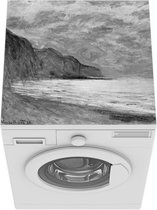 Wasmachine beschermer mat - Foggy weather in zwart wit - Schilderij van Claude Monet - Breedte 60 cm x hoogte 60 cm