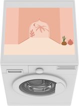 Wasmachine beschermer mat - Abstracte roze poort illustratie - Breedte 55 cm x hoogte 45 cm