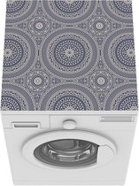 Wasmachine beschermer mat - Abstract - Blauw - Mandala - Breedte 60 cm x hoogte 60 cm