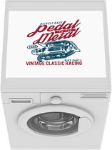 Wasmachine beschermer - Wasmachine mat - Fietspedalen - Retro - Quote - 55x45 cm - Droger beschermer