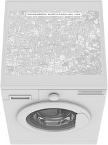 Wasmachine beschermer mat - een kaart van Greensboro - zwart wit - Breedte 55 cm x hoogte 45 cm