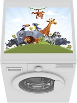 Wasmachine beschermer mat - Jungle - Illustratie - Wilde dieren - Breedte 55 cm x hoogte 45 cm