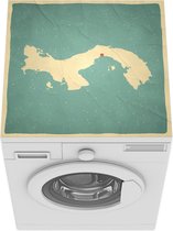 Wasmachine beschermer mat - een kaart van Panama in retrostijl - Breedte 60 cm x hoogte 60 cm