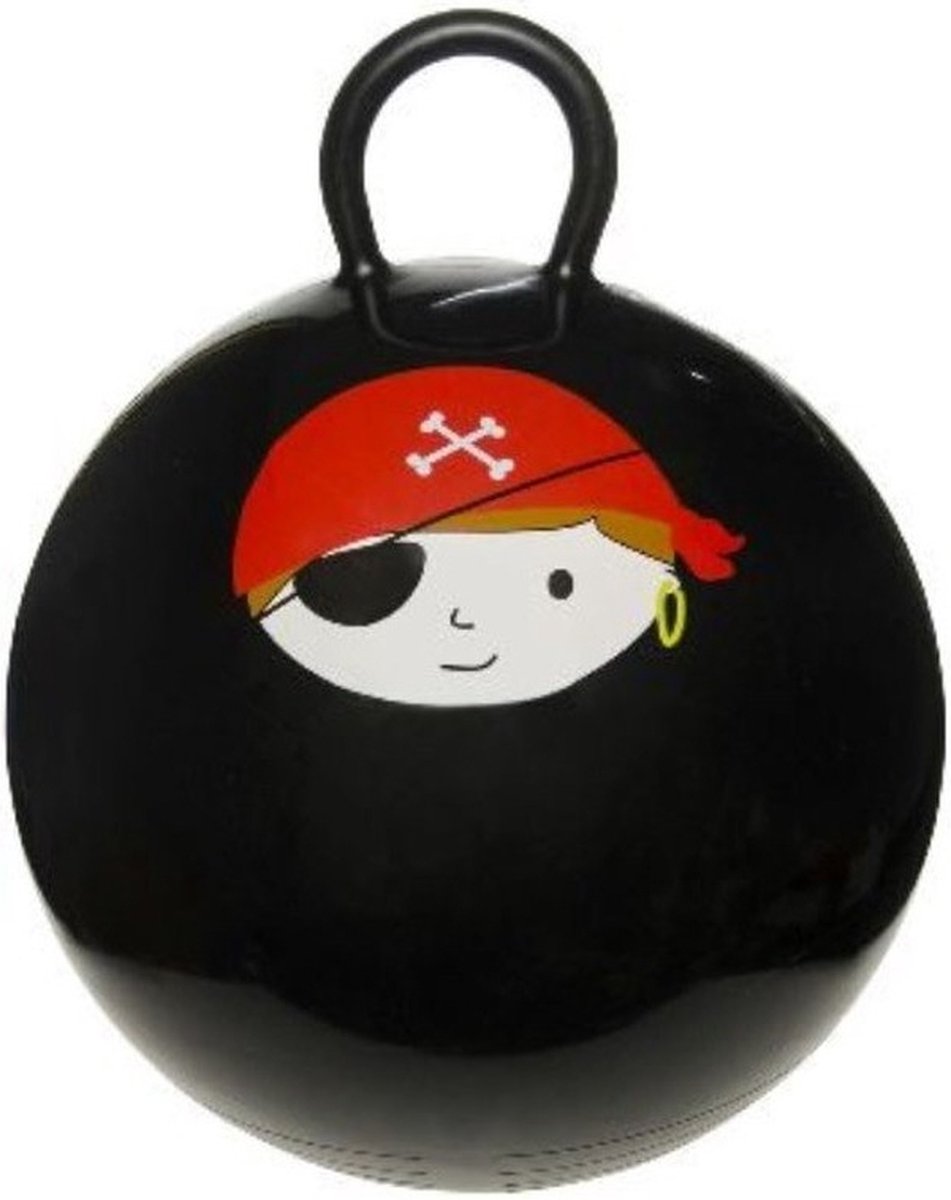 Duckiez Skippybal - piraten print - zwart - D45 cm - buitenspeelgoed