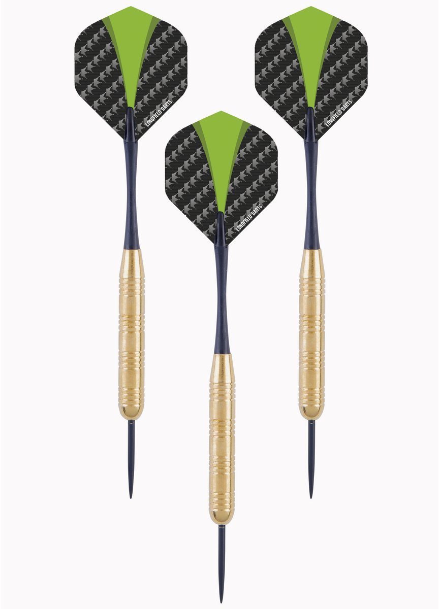 3x Set van 3 dartpijlen Longfield darts brass 24 grams - Darten/darts sport artikelen pijltjes messing - Kinderen/volwassenen