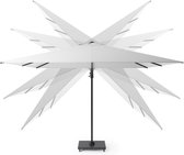 Platinum Challenger T² zweefparasol 300x300 cm light grey (lichtgrijs) + Premium Salerno parasolvoet 90kg