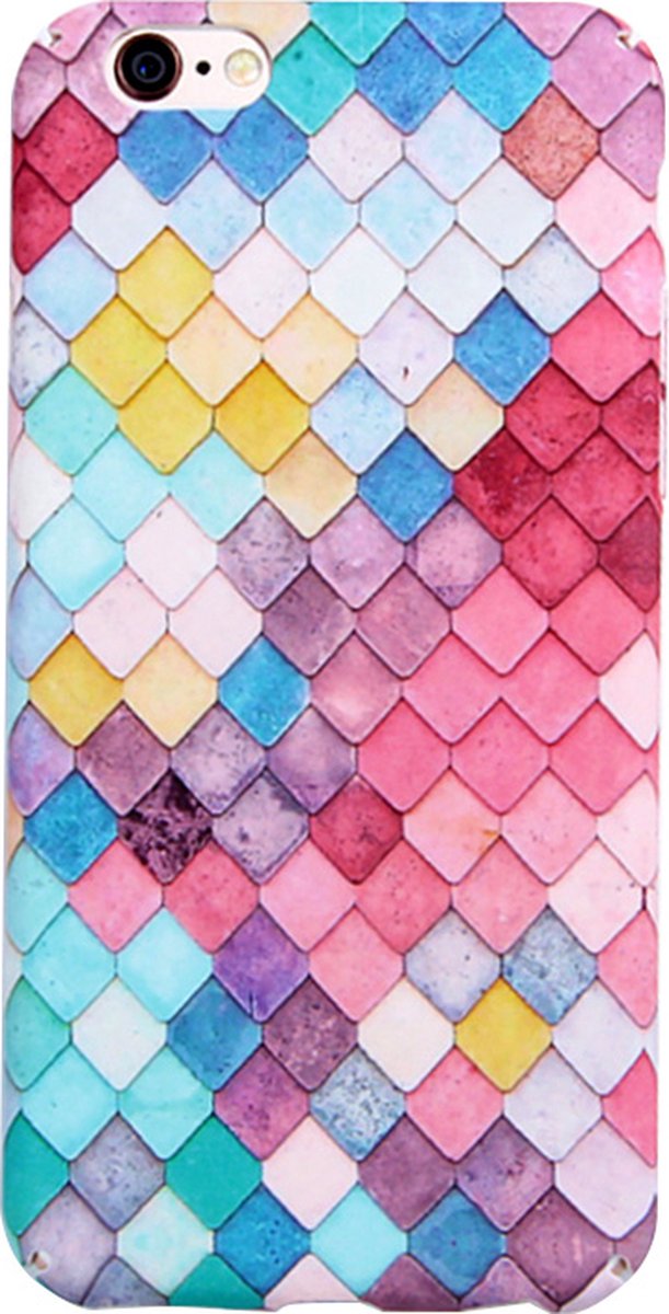 Peachy Gekleurde schubben hardcase geschikt voor iPhone 6 6s hoesje cover