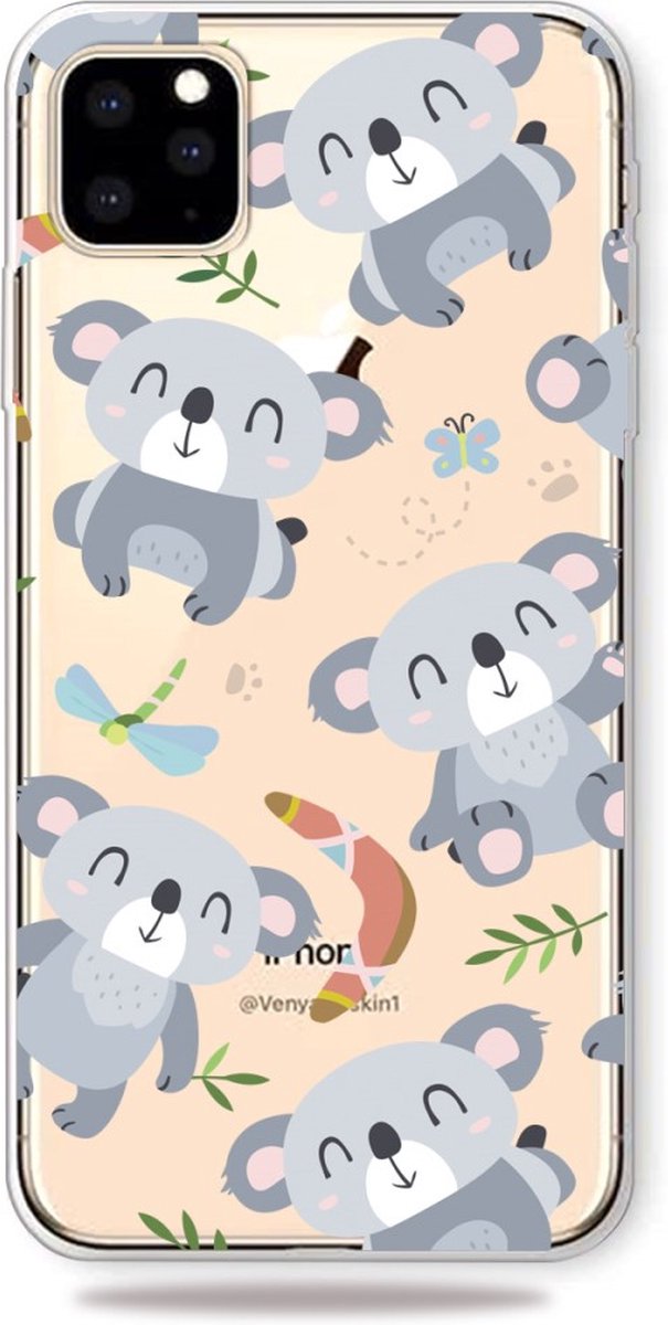 Peachy Lief Flexibel Koala Hoesje geschikt voor iPhone 11 Pro Max TPU case - Doorzichtig