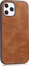 Peachy Leather Look kunstleer hoesje voor iPhone 12 Pro Max - bruin