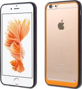 Peachy Hybrid Shockproof hoesje iPhone 6 6s Zwart Oranje Doorzichtig