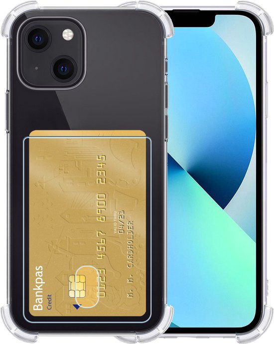 Coque iPhone 13 Mini avec porte-cartes - Coque iPhone 13 Mini transparente antichoc - Coque iPhone 13 Mini avec porte-cartes