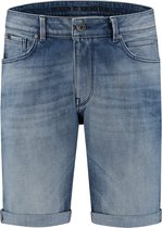 Purewhite -  Heren Slim Fit   Korte Broek  - Blauw - Maat 26