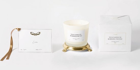 L'AIME Geurkaars - This candle is burning for you - Wilde vijg - 350 gram - Crème