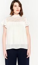 LOLALIZA Blouse met kant - Wit - Maat 42