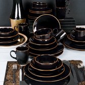 Aegea Zwart-Goud Servies set 24-delig 6 Personen
