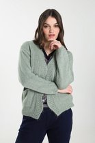 Cassis Dames Cardigan Irene met gefestonneerde hals - Trui - Maat 42/44