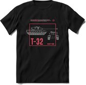 T32 Heavy tank leger T-Shirt | Unisex Army Tank Kleding | Dames / Heren Tanks ww2 shirt | Blueprint | Grappig bouwpakket Cadeau - Zwart - S