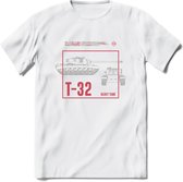 T32 Heavy tank leger T-Shirt | Unisex Army Tank Kleding | Dames / Heren Tanks ww2 shirt | Blueprint | Grappig bouwpakket Cadeau - Wit - XXL