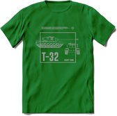 T32 Heavy tank leger T-Shirt | Unisex Army Tank Kleding | Dames / Heren Tanks ww2 shirt | Blueprint | Grappig bouwpakket Cadeau - Donker Groen - M