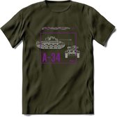 A34 Comet leger T-Shirt | Unisex Army Tank Kleding | Dames / Heren Tanks ww2 shirt | Blueprint | Grappig bouwpakket Cadeau - Leger Groen - S