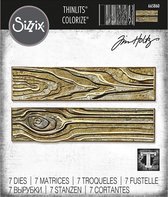 Sizzix Thinlits Snijmal set - Woodgrain colorize