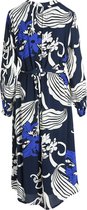 Cassis Dames Lange jurk met Japanse bloemen - Jurk - Maat 48