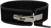 Powerlifting fitness riem lever zwart suede leer maat XL