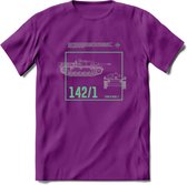 Stug 3 Tank Destroyer leger T-Shirt | Unisex Army Tank Kleding | Dames / Heren Tanks ww2 shirt | Blueprint | Grappig bouwpakket Cadeau - Paars - L