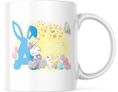 Paas Mok konijnen oren pasen A blauw | Paas cadeau | Pasen | Paasdecoratie | Pasen Decoratie | Grappige Cadeaus | Koffiemok | Koffiebeker | Theemok | Theebeker