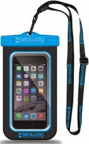 waterdichte smartphone beschermhoes zwart/blauw 5,7 inch
