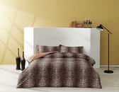 Leopard saten 2-persoons dekbedovertrekset 200x220cm bruin